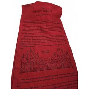 Storiarts Infinity Red Cotton Scarf The Night Circus Passage & Illustration 63"